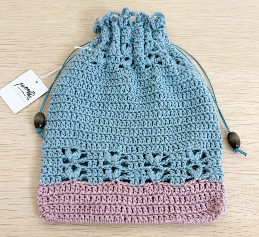 水色×ピンク巾着