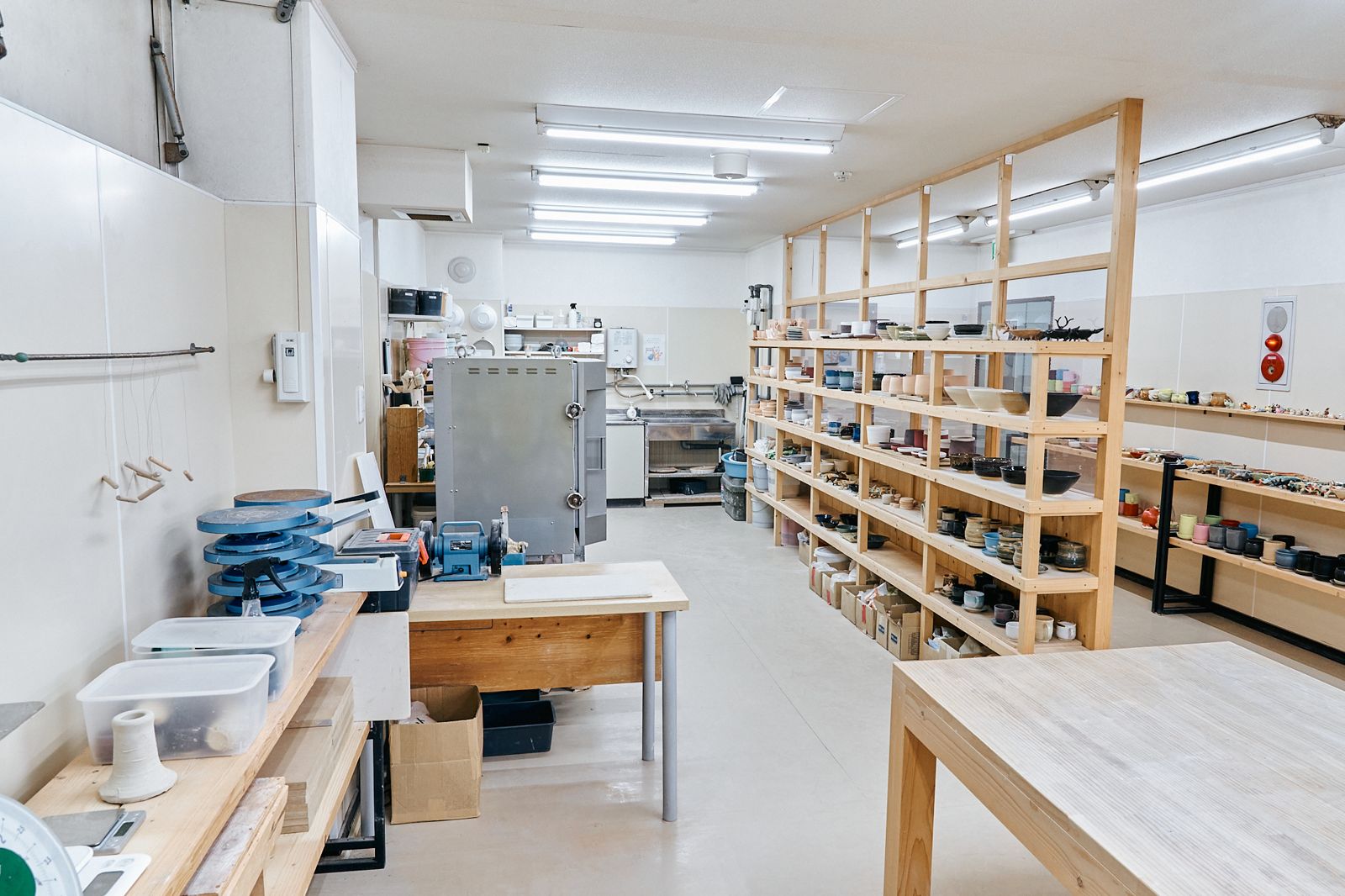 陶芸の作業室